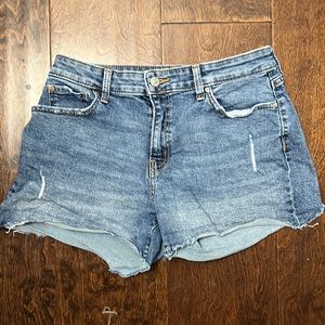 Levi's denizen mid wash cut off denim jean shorts 8
